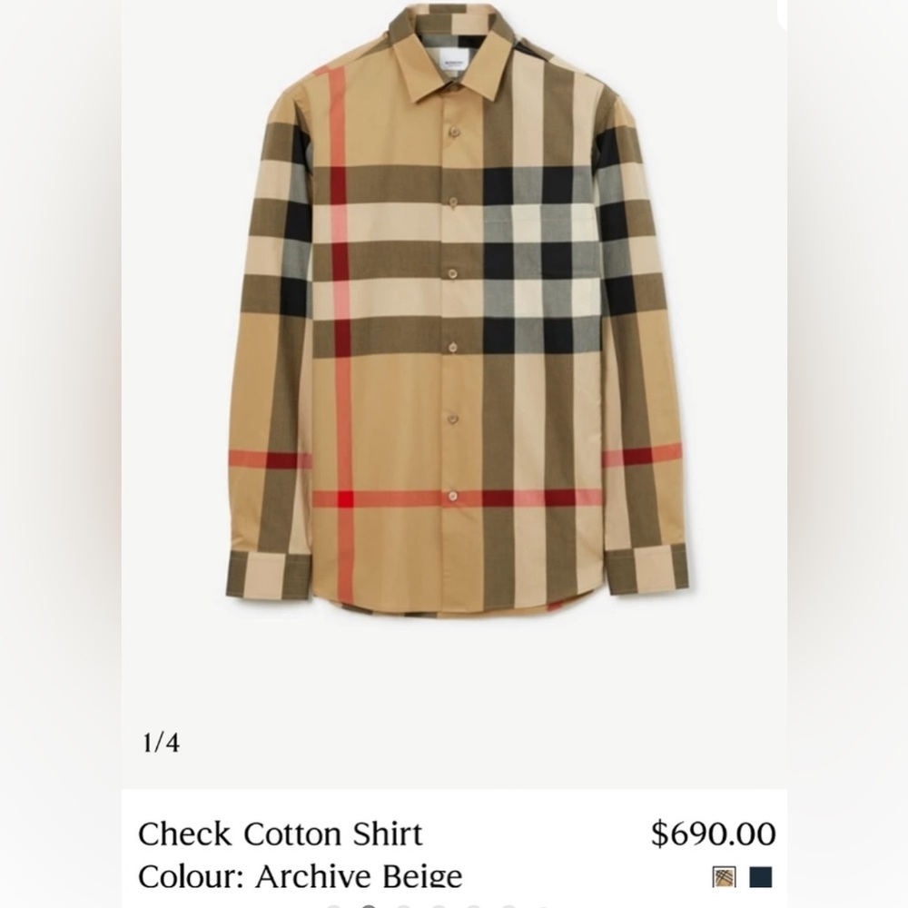 Excellent Burberry Women's Check Button-Down Shirt in White, Gray & Burgundy - Picture 2 of 9